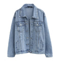 Vintage Women Jacket 2026 Autumn Winter Oversize Denim Jackets Washed Blue Jeans Coat Turn-down Collar Outwear Bomber Jacket