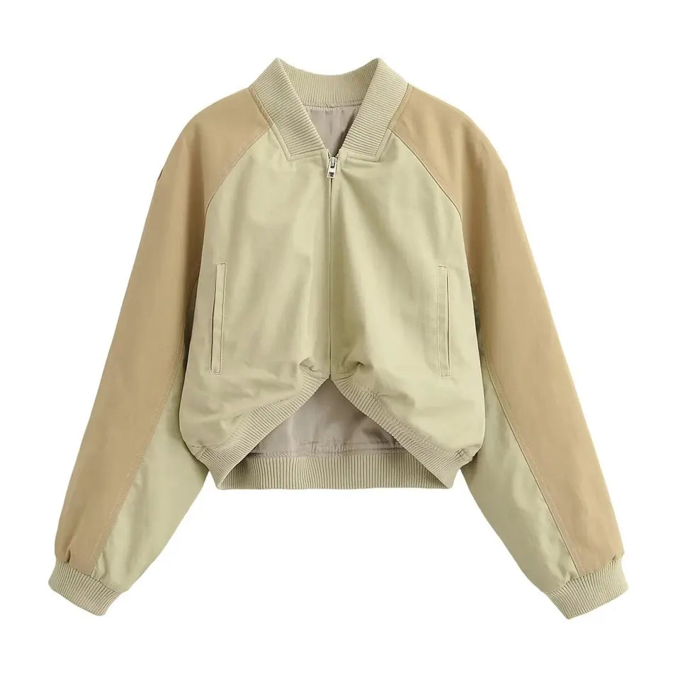 2026 New Autumn Varsity Bomber Jackets Women Zipper Cropped Casual Coats Outerwears Female Long Sleeve Streetwear Short Jackets