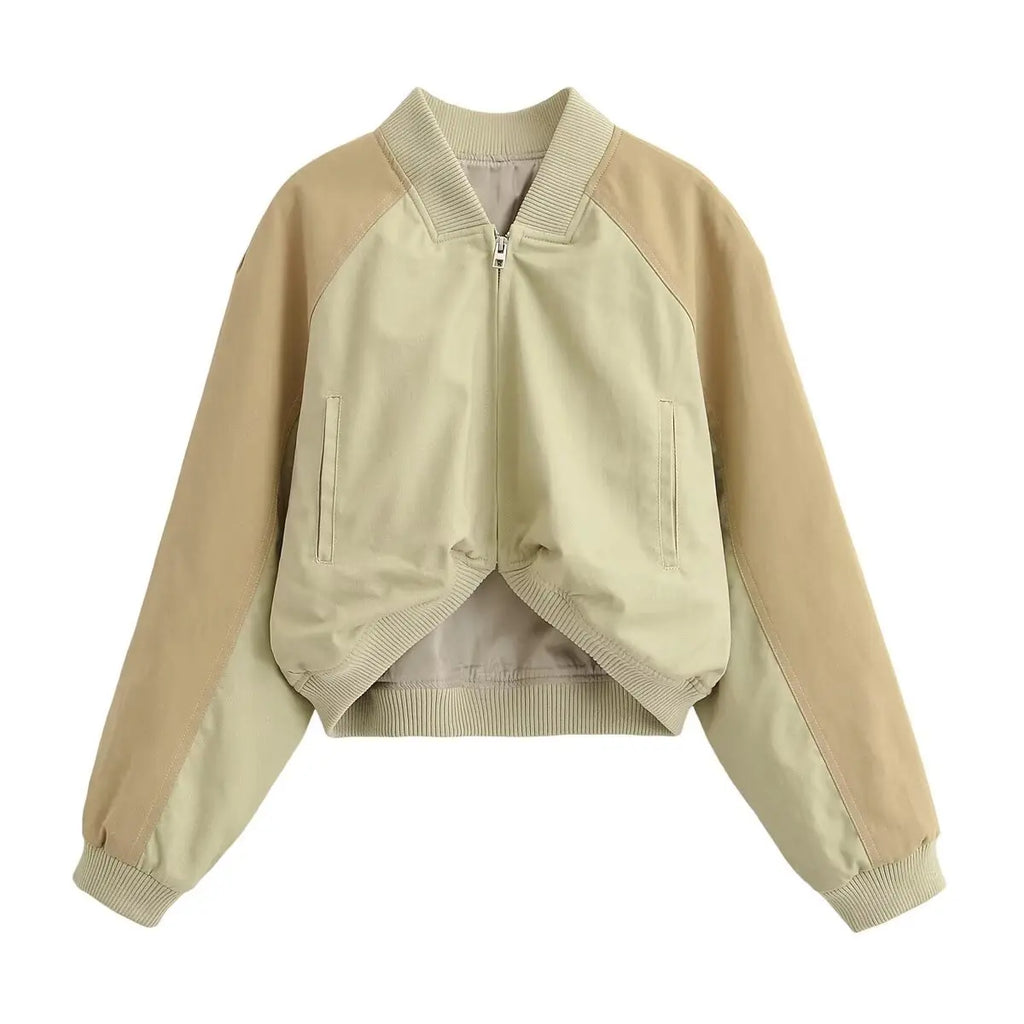 2026 New Autumn Varsity Bomber Jackets Women Zipper Cropped Casual Coats Outerwears Female Long Sleeve Streetwear Short Jackets