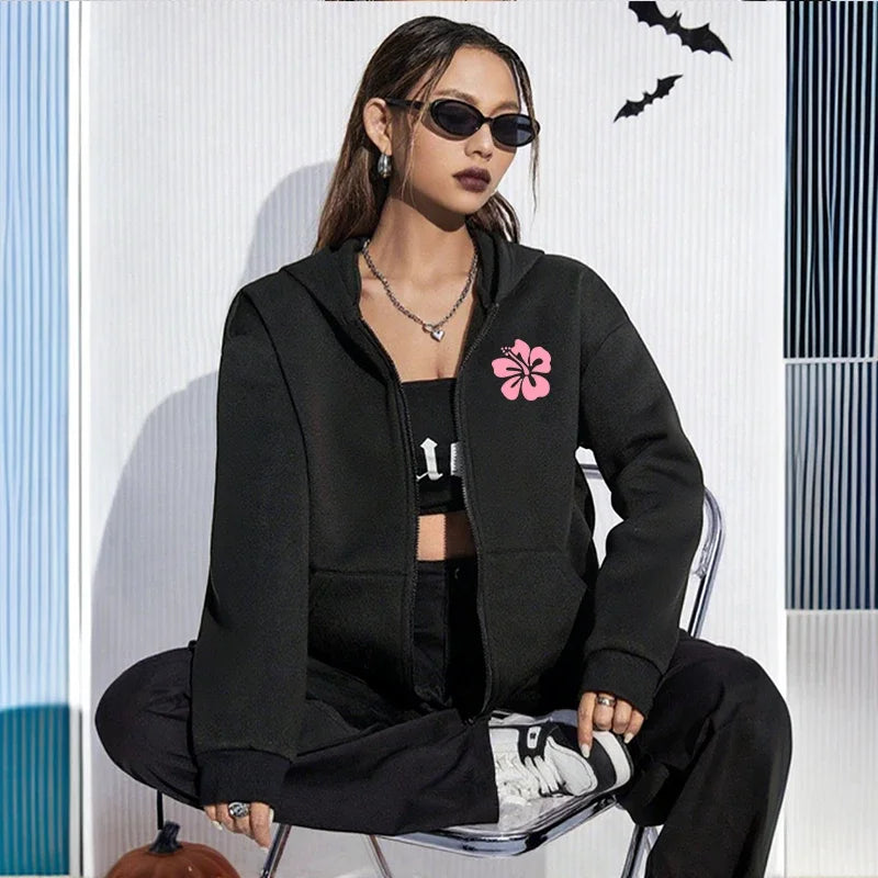 Fashion Casual Loose 2026 Spring Women Zipper Cardigan Hooded Sweatshirt Quality Hot Sales Jogging Lady Versatile Sport Coat