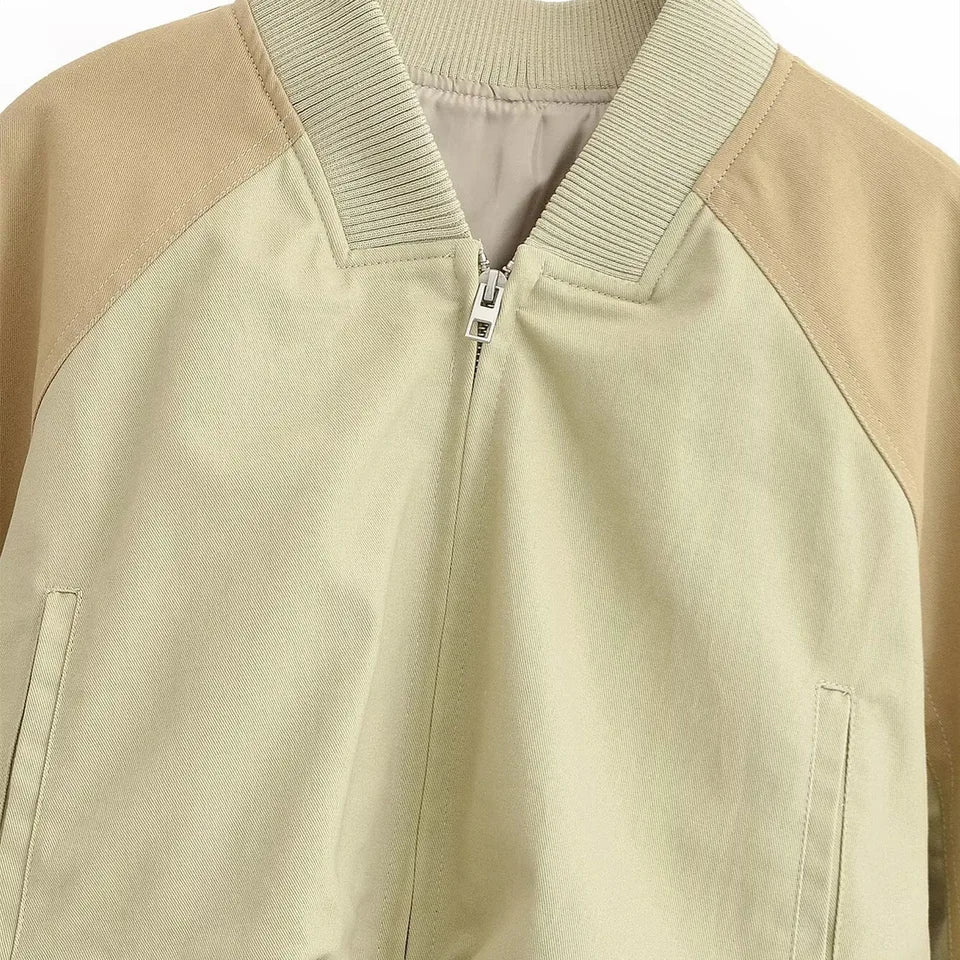 2026 New Autumn Varsity Bomber Jackets Women Zipper Cropped Casual Coats Outerwears Female Long Sleeve Streetwear Short Jackets