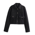 HH Jackets For Womens Autumn Fashion Solid Front Pockets Button Long Sleeve Jacket Elegant Woman Casual Outerwear Coat